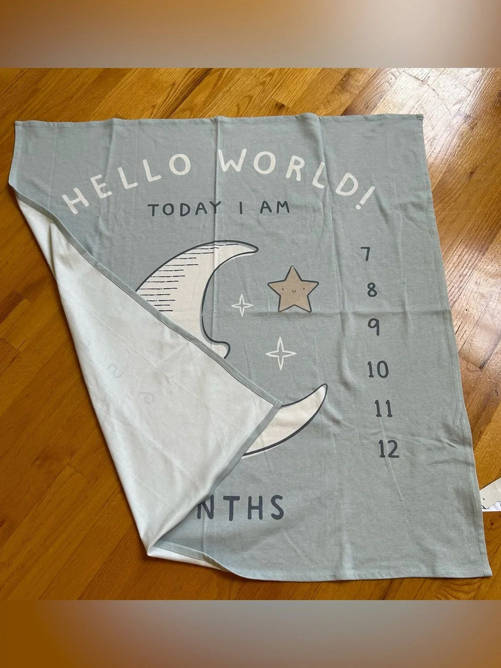 Carter’s Baby Milestone Blanket Moon Stars Months Hello World One Size Cotton